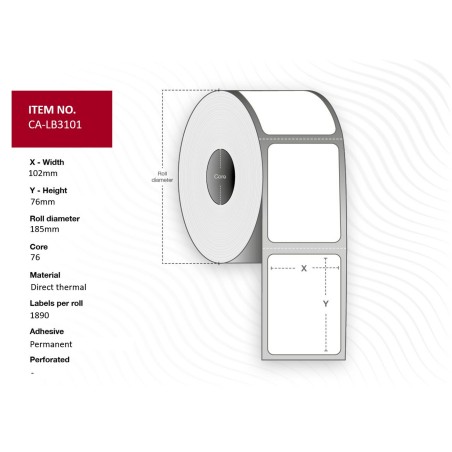 Premium Capture Label 102x76 Core 76 - CA-LB3101 | High-Quality Durable Labels